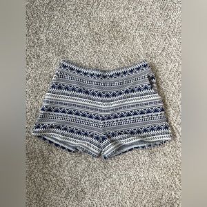 Blue and white pattern shorts